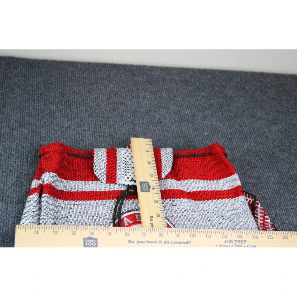 Alabama Crimson Tide Woven Baja Backpack Red Grey Striped Drawstring Sackpack